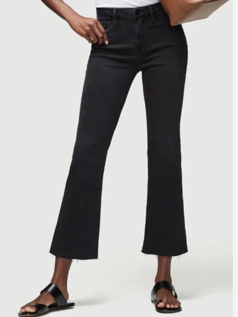 Frame le crop mini boot jeans black gray flare 25